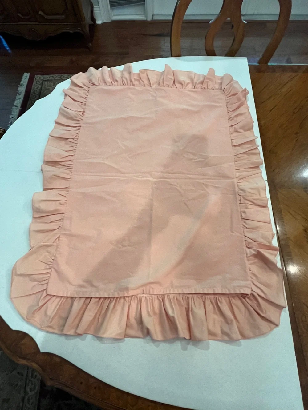 Vintage peach ruffled